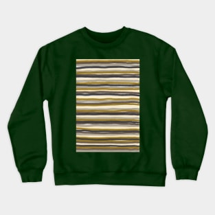 Brown and Green Striped Crewneck Sweatshirt